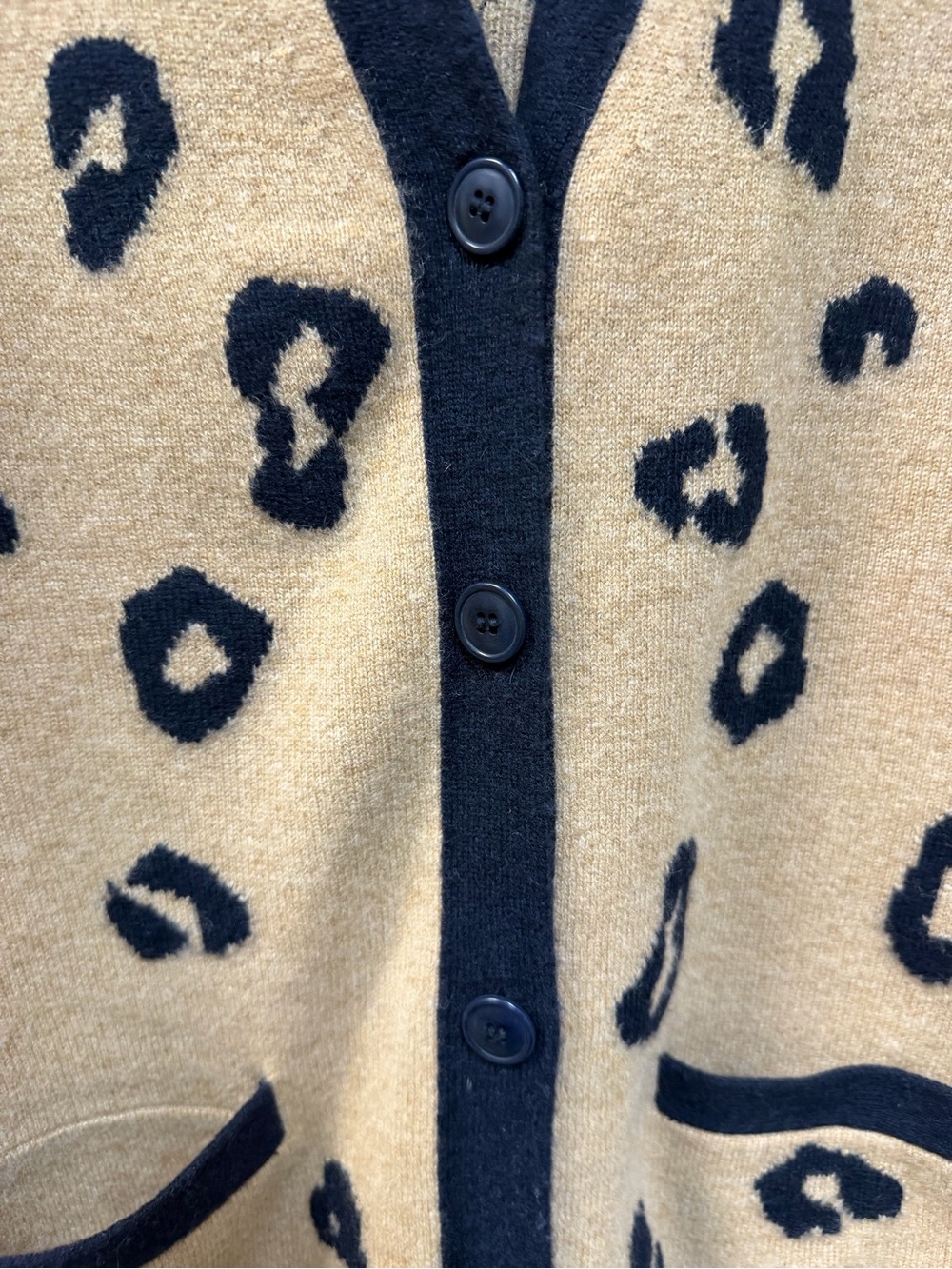 J.Crew Leopard Print V-Neck Cardigan Sweater - Camel/Black - Picture 8 of 9